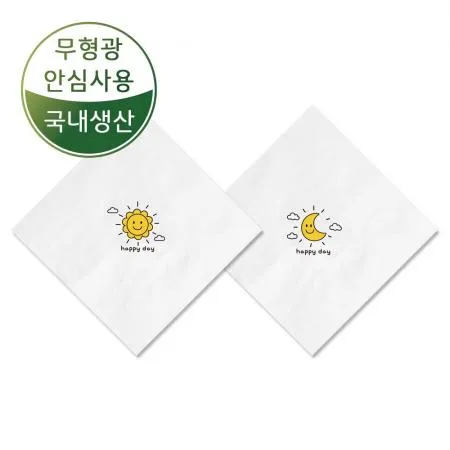 네모어스 칵테일냅킨 400매 (백색) - 해와 달