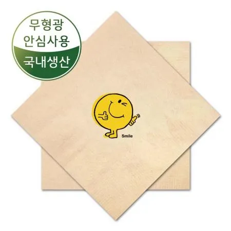 네모 3천매 갈색 윙크스마일 무형광 친환경 칵테일냅킨