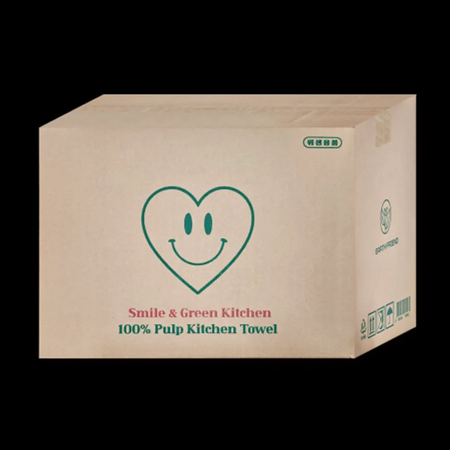 스마일톡톡 도톰한 안심 3겹 천연펄프 키친타올 100매 9개 이미지