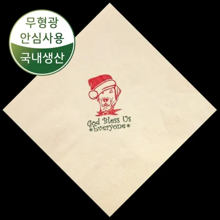대나무 천연 항균 크리스마스냅킨 500매 - 산타도그