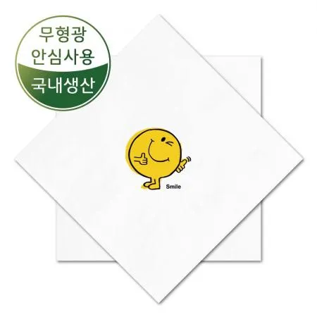 네모 3천매 백색 윙크스마일 무형광 친환경 칵테일냅킨
