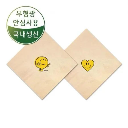 네모 3천매 갈색 윙크 하트 반반 무형광 친환경 칵테일냅킨