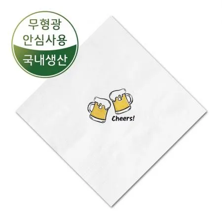 [한정 판매] 맥주 한잔 네모 냅킨 3천매 무형광 친환경 펄프 칵테일냅킨