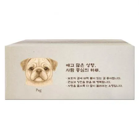 네모어스 무형광 강아지냅킨 400매 - 퍼그 이미지