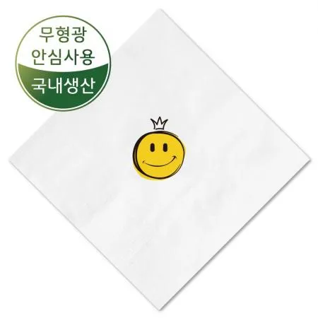 네모어스 칵테일냅킨 400매 (백색) - 왕관 스마일