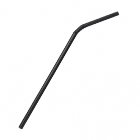 개별포장 자바라빨대 검정 7*25cm