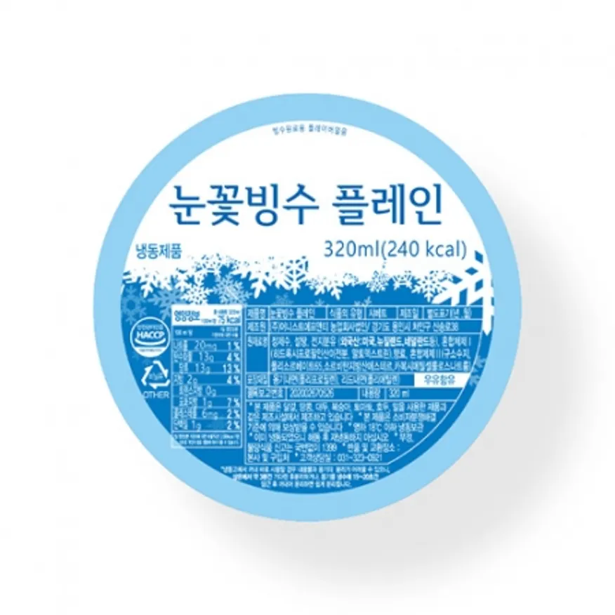 스노우맨 눈꽃빙수 플레인_320ml*12ea/Box 이미지