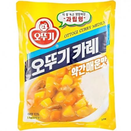 오뚜기 카레 약간매운맛 1kg 1박스(10개) 과립형 카레가루 이미지