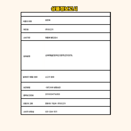 상품정보제공고시
