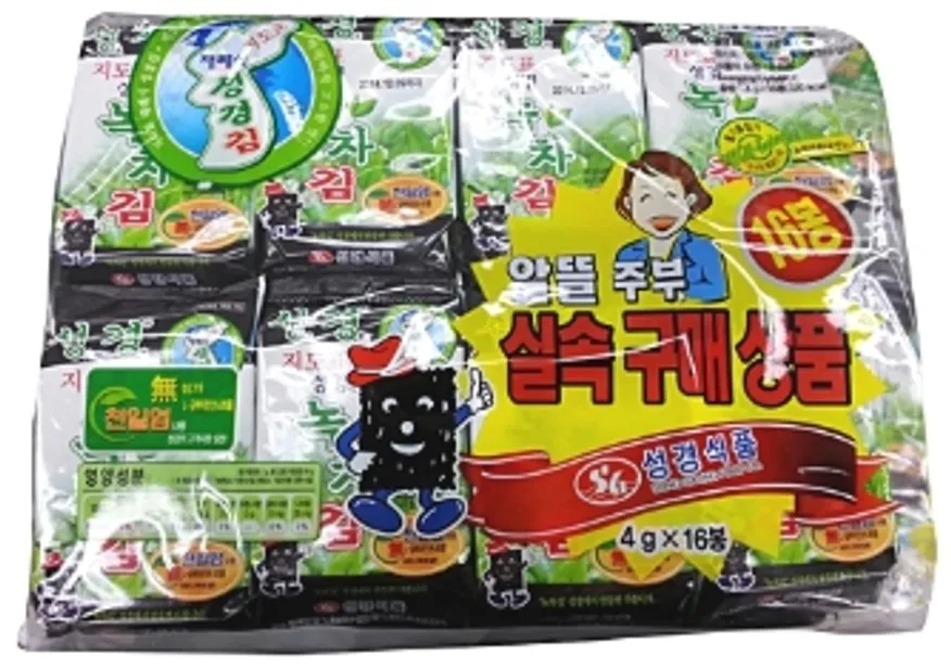 (성경식품)지도표성경녹차식탁김4g*16봉 이미지