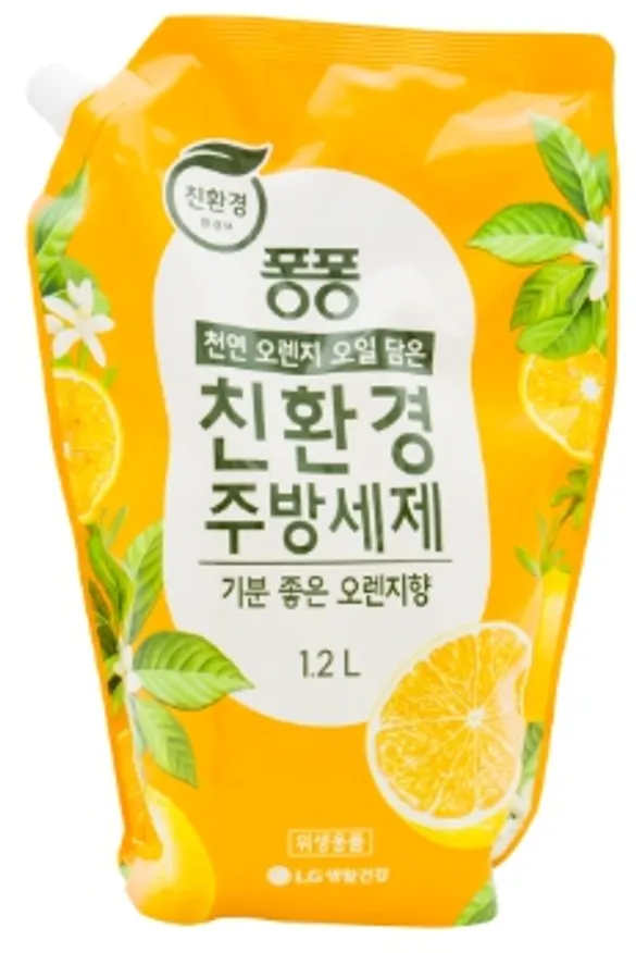 (LG생활)(위)퐁퐁친환경주방세제오렌지리필 이미지