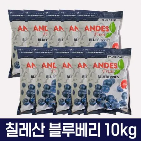 칠레산 프리미엄 냉동 블루베리 10kg 이미지