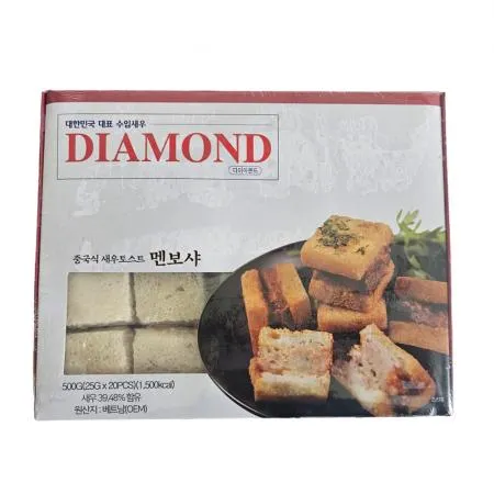 다이아몬드 냉동 멘보샤 500g 중화요리 튀김용 25g 20개입 중국식 새우 토스트 이미지