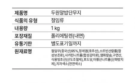 [두원] 알밥단무지 알밥용 1kg 이미지