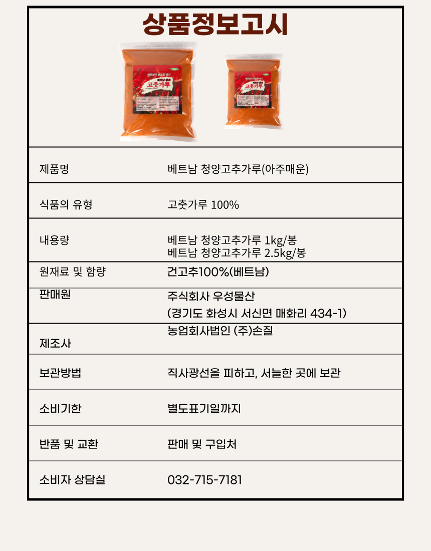 상품정보제공고시