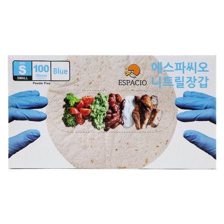 에스파씨오 니트릴장갑 4g 블루 S 100매
