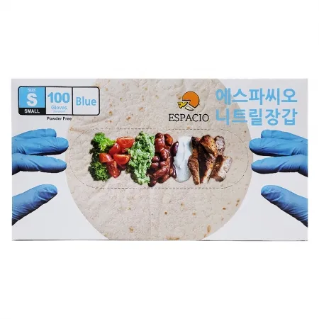 에스파씨오 니트릴장갑 4g 블루 S 100매