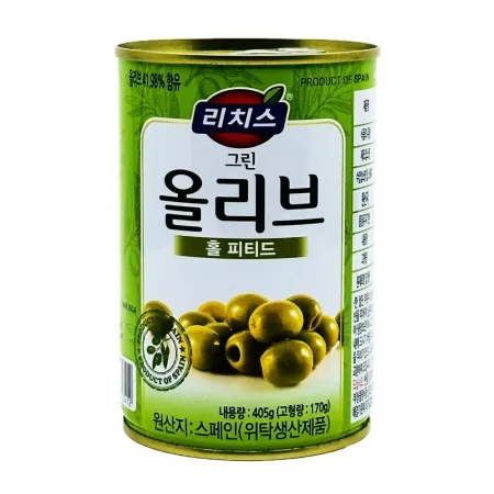 리치스 그린올리브 홀 피티드 405g (상온)