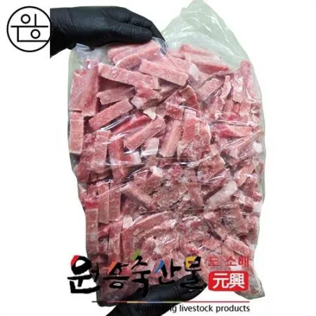 [원흥축산 배송] 국내산 한돈등심탕수육용1.3cm~1.5cm 규격돈,수입아님,모돈아님 냉동 5kg 1팩