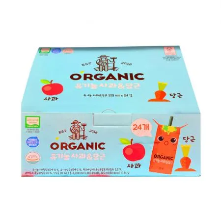 오가닉 사과당근주스 125ml x 24개 실온