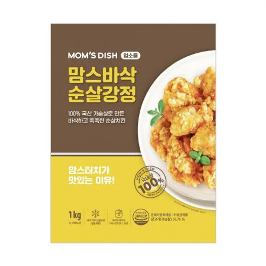 맘스터치 바삭 순살강정 1kg 닭강정 국내산 순살 닭 이미지