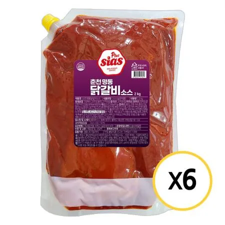 시아스 춘천 명동 닭갈비 소스 2kg x 6개
