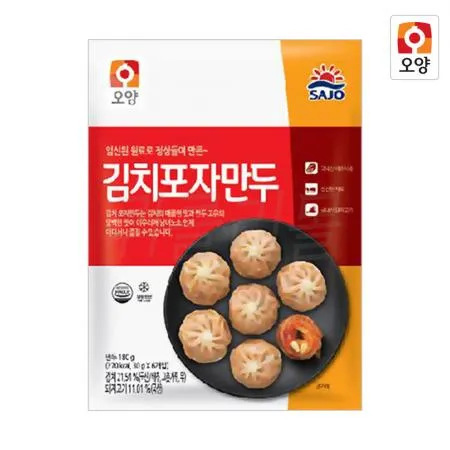 사조오양 김치 포자 만두 180g x 20개 김치 찐만두