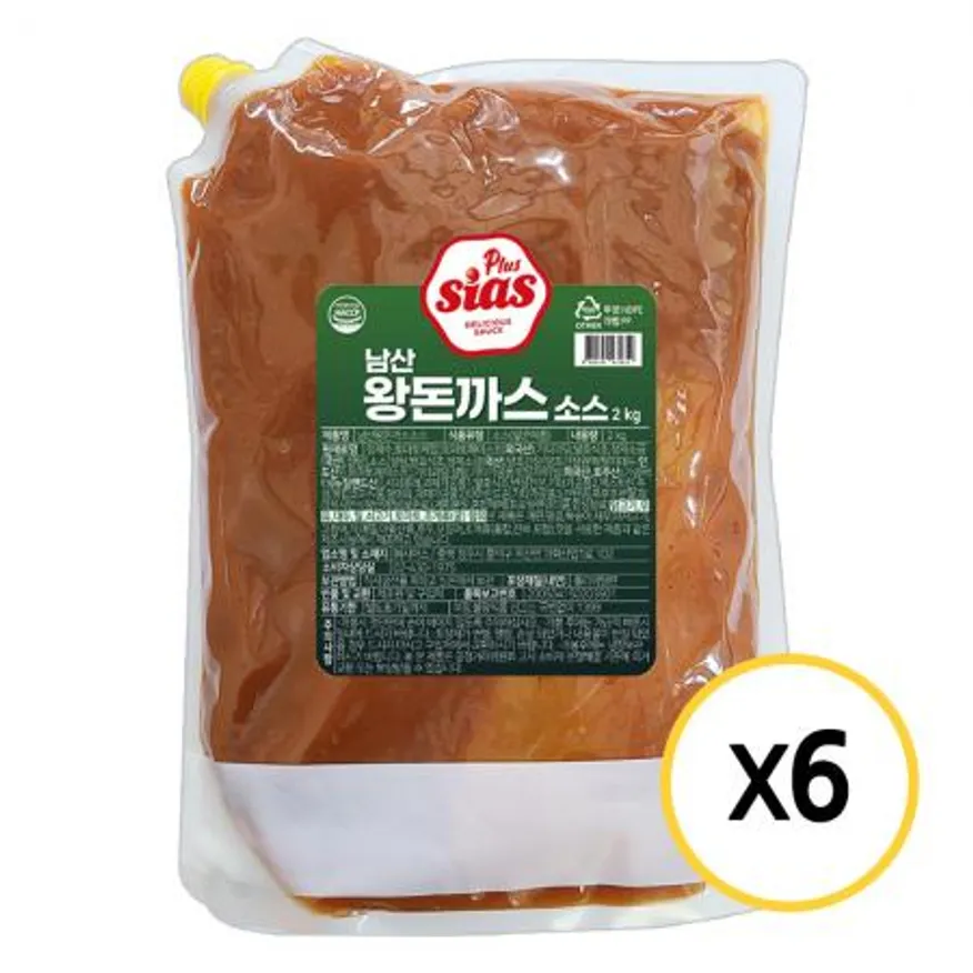 시아스 남산 왕 돈까스 소스 2kg x 6개 경양식 돈가스소스 이미지