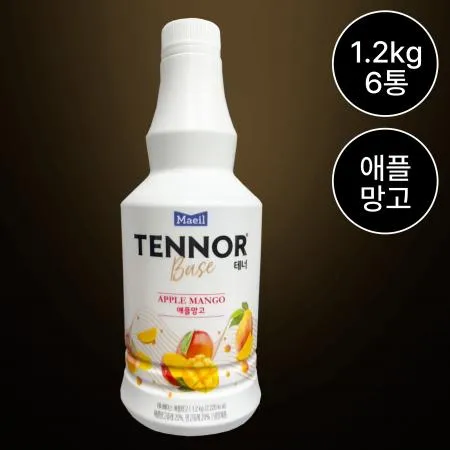 [6개/무료배송] 매일 테너베이스 애플망고맛 1.2kg 음료 에이드용 베이스