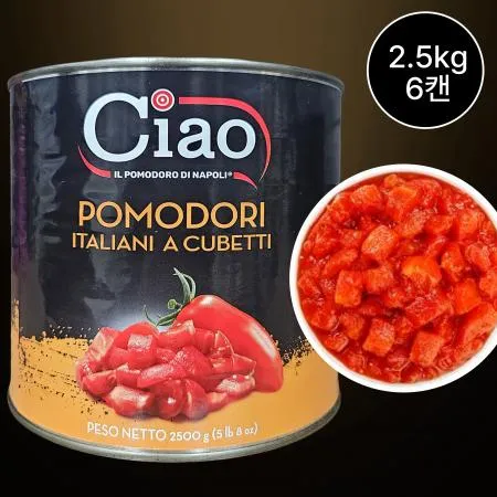 [6캔/무료배송] CIAO 차오 챠오 챱토마토 폴파 2.5kg 토마토소스