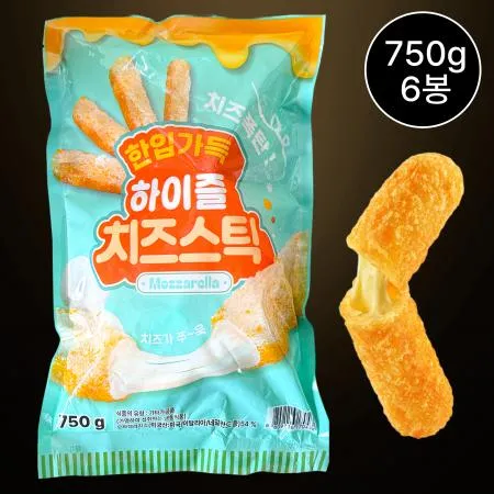[6개/무료배송] 하이즐 치즈폭탄 치즈스틱 750g 냉동 1봉에 치즈스틱 30개입