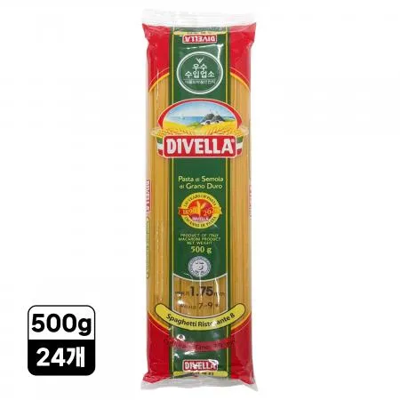 [24개/무료배송] 디벨라 스파게티 500g 8호 굵은 파스타면
