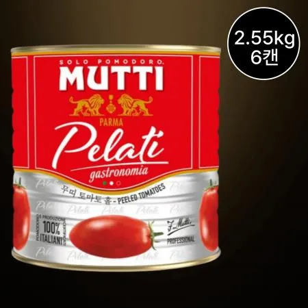 [6캔/무료배송] 무띠 토마토홀 2.5kg 홀토마토 파스타소스 스파게티소스