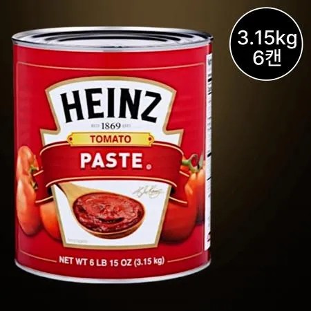 [6캔/무료배송] 하인즈 토마토페이스트 3.15kg 파스타 스파게티 피자 스튜