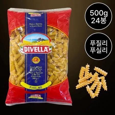 [24개/무료배송] 디벨라 푸질리 500g 나사모양 파스타면 푸실리