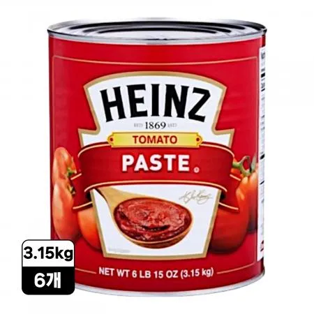 [6캔/무료배송] 하인즈 토마토페이스트 3.15kg 파스타 스파게티 피자 스튜