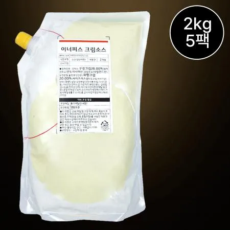 [5개/무료배송] 이너피스 크림소스 2kg 냉장 크림파스타 리조또용 소스 태원