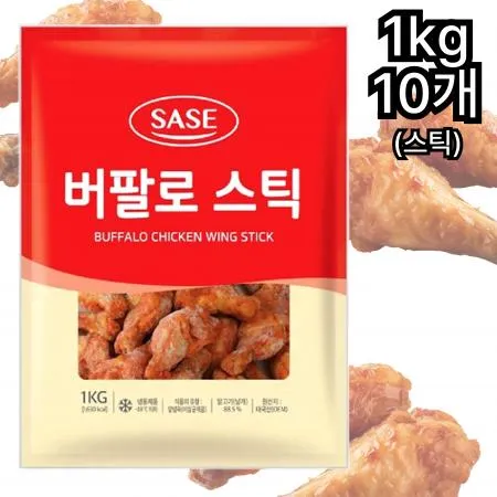 [10개] 사세 버팔로스틱 1kg 냉동 버팔로봉 치킨 안주 사이드메뉴
