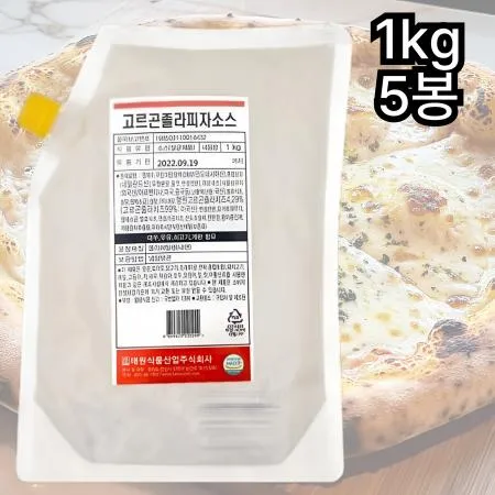 [5개] 태원 고르곤졸라피자소스 냉장 1kg 고르곤소스 피자소스 스파게티소스