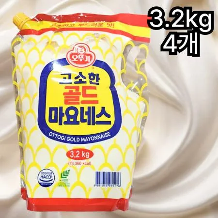[4개] 오뚜기 골드 마요네즈 스파우트팩 3.2kg 마요네스 대용량 업소용