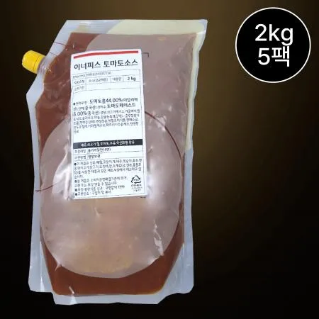 [5개/무료배송] 이너피스 토마토소스 2kg 냉장 스파게티 피자용 소스 태원