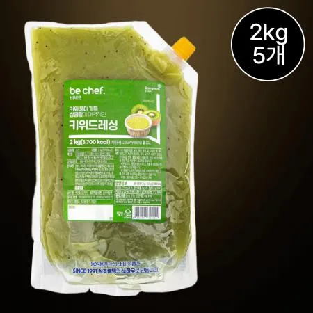[5개/무료배송] 비셰프 동원 키위드레싱소스 2kg 냉장 샐러드드레싱 과일드레싱 업소용
