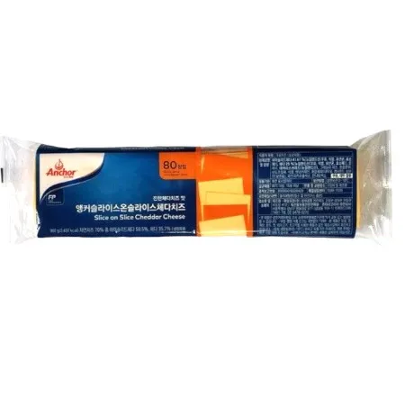 [16개/무료배송] 앵커 체다슬라이스치즈 80매 960g 햄버거 샌드위치 이미지