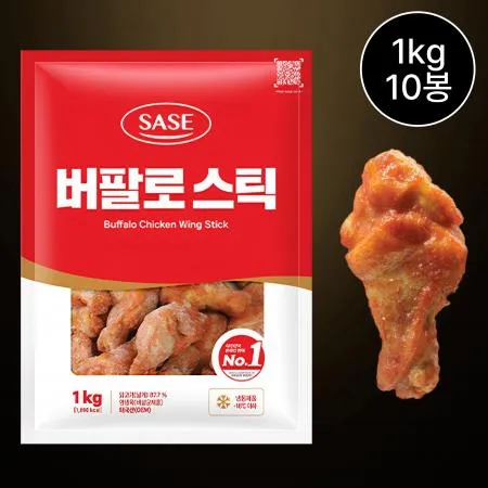[10개/무료배송] 사세 버팔로스틱 1kg 냉동 치킨봉 안주 사이드용