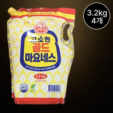 [4개/무료배송] 오뚜기 골드 마요네즈 3.2kg 스파우트팩 업소용 대용량