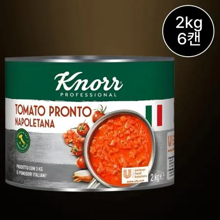 [6개/무료배송] 크노르 토마토 프론토소스 2kg 캔 대용량 파스타베이스 업소용