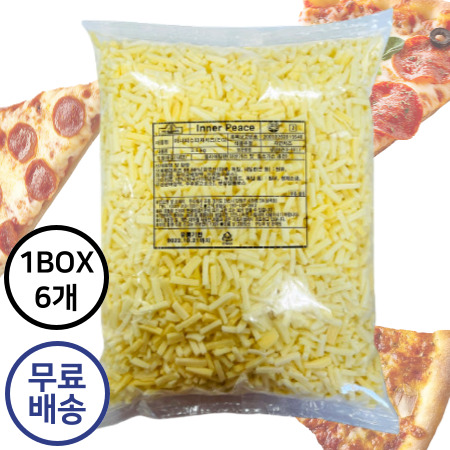 [6개구매 무료배송] 이너피스 피자치즈 EG 냉장 자연100% 고다10% (2.5kg) 6봉