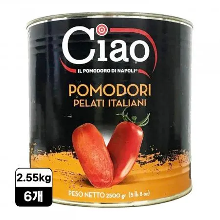 [6캔] CIAO 차오 챠오 토마토홀 2.55kg 토마토소스