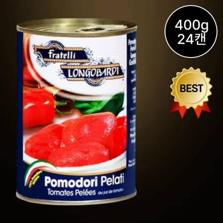 [24캔/무료배송] 롱고바디 토마토홀 400g 파스타 스파게티용 토마토소스