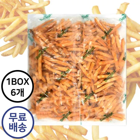[6개구매 무료배송] 심플로트 세이보리스트레이트컷 2.26kg 냉동 양념감자튀김